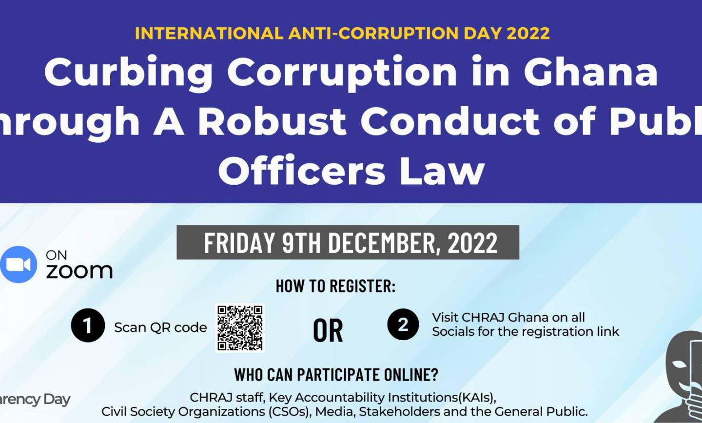 INTERNATIONAL ANTI-CORRUPTION DAY 2022. SCAN QR CODE OR CLICK ON THE LINK BELOW TO REGISTER.