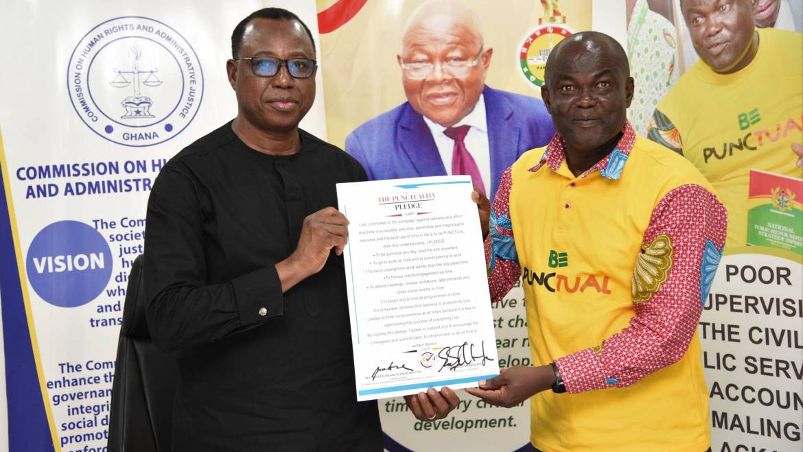 CHRAJ COMMISSIONER ENDORSES PUBLIC EDUCATION AND AWARENESS CREATION ON PUNCTUALITY.